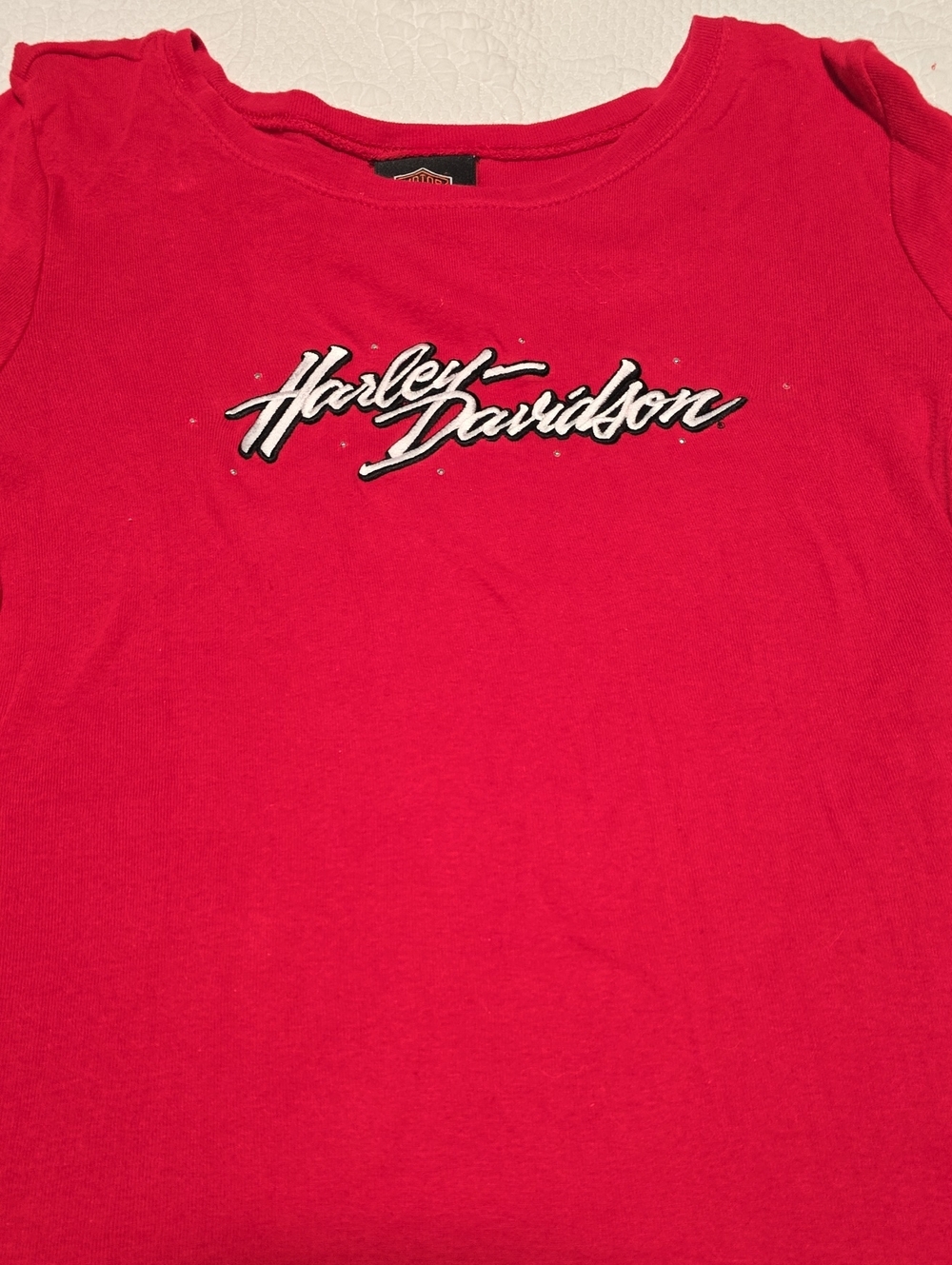 Harley-Davidson Red Ladies Script Logo Tee